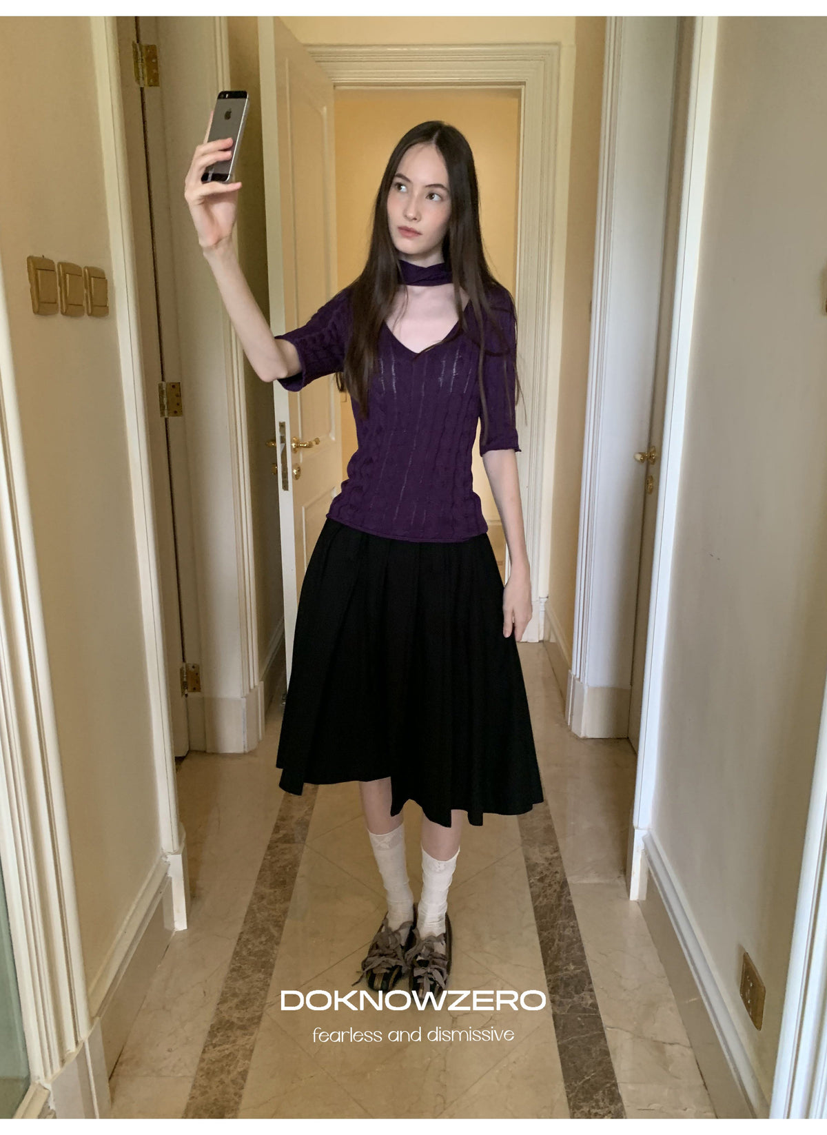 Cable Knit Scarf Top (2color)