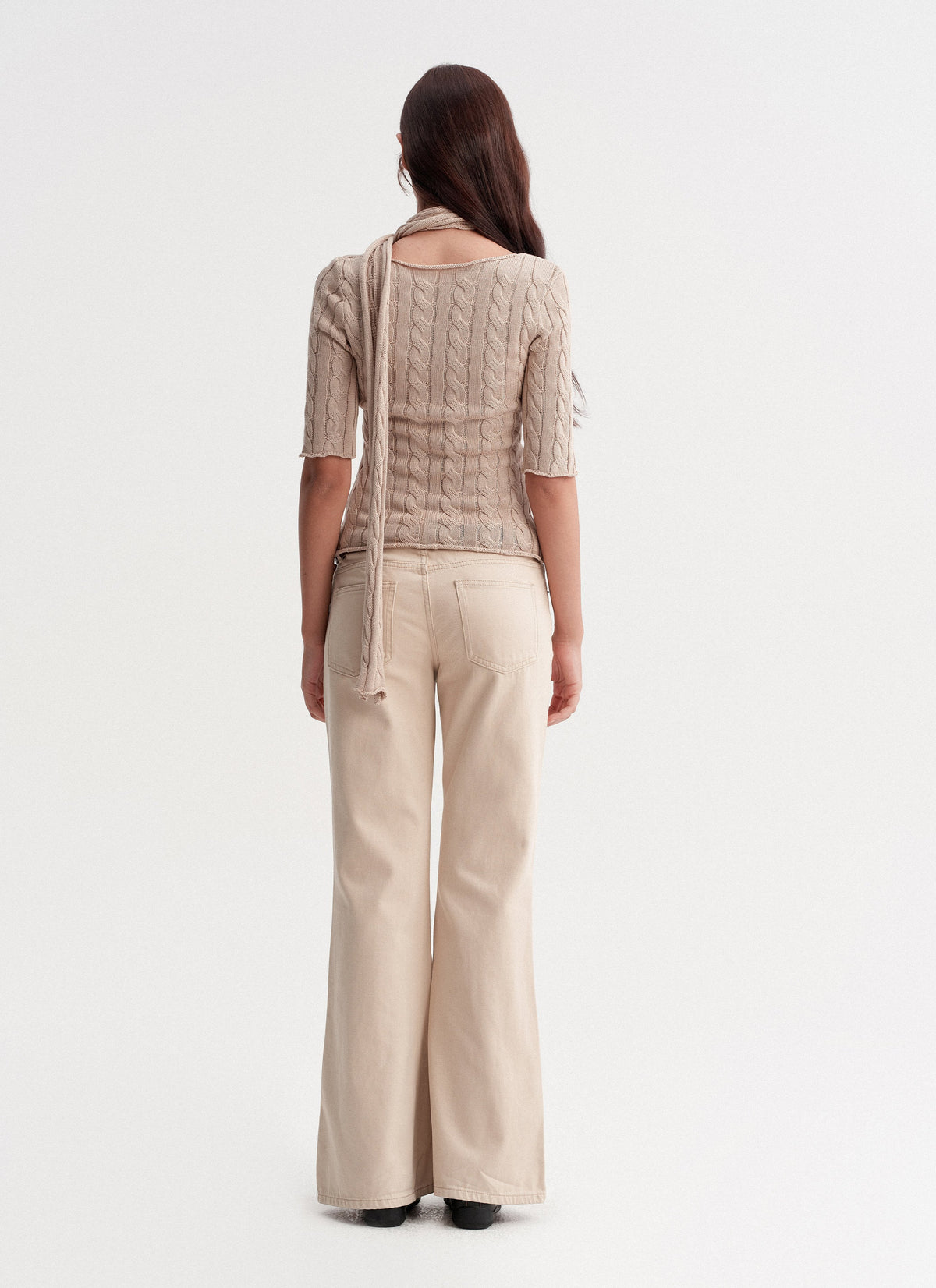 Cable Knit Scarf Top (2color)