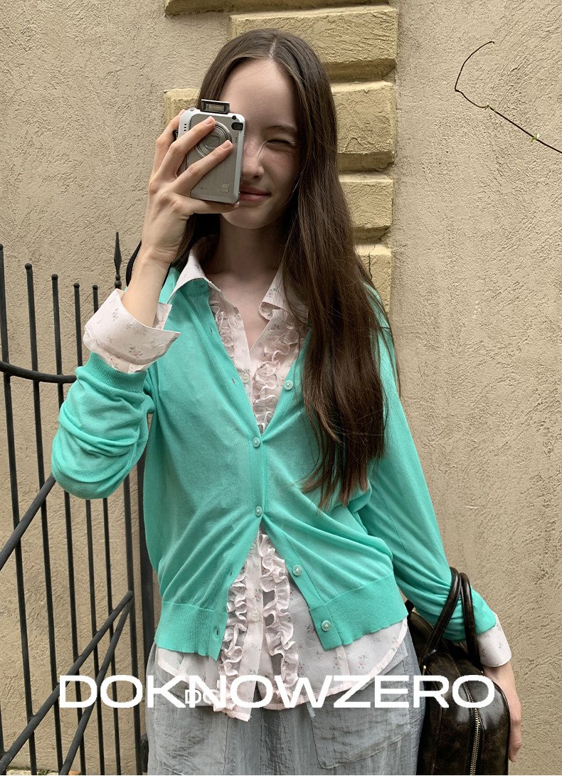 Aqua Mint Knit Cardigan