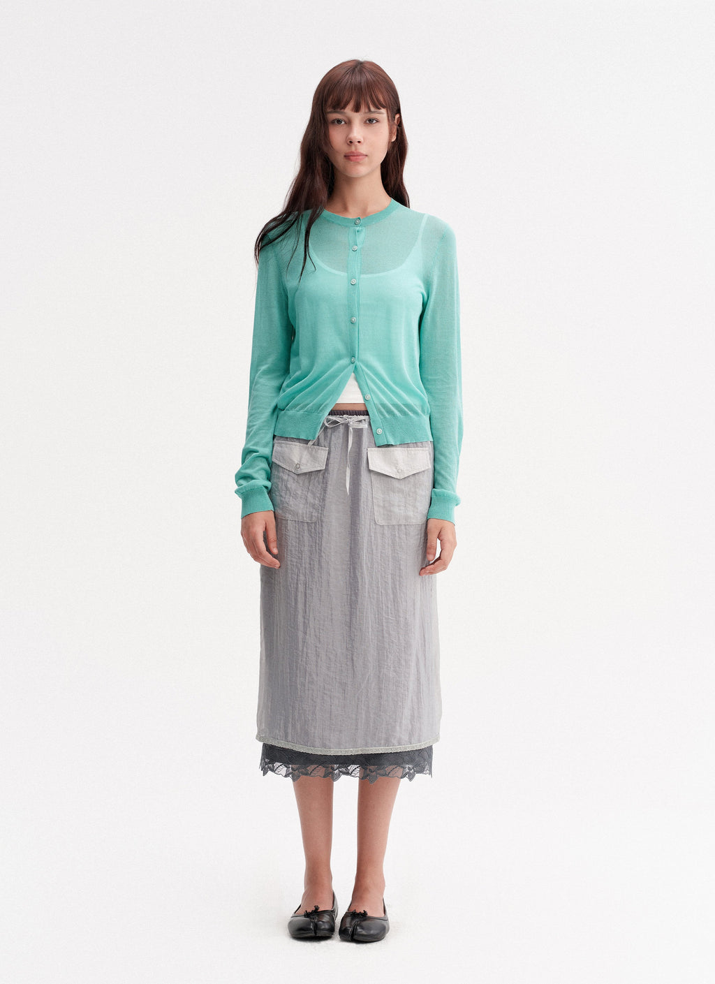 Aqua Mint Knit Cardigan