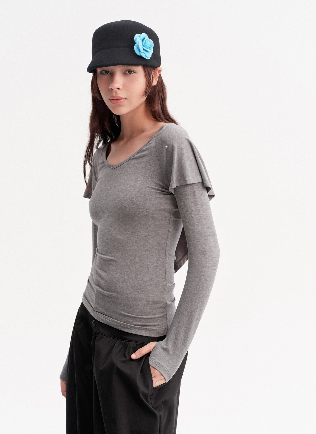 Cape Layered Sleeve Top