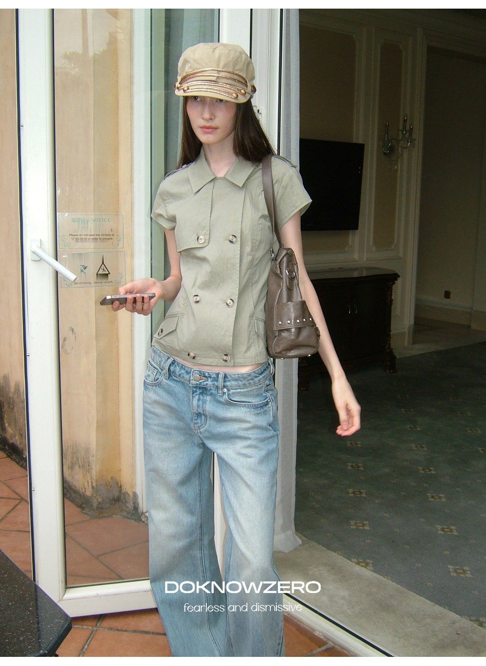 Double Button Crop Jacket
