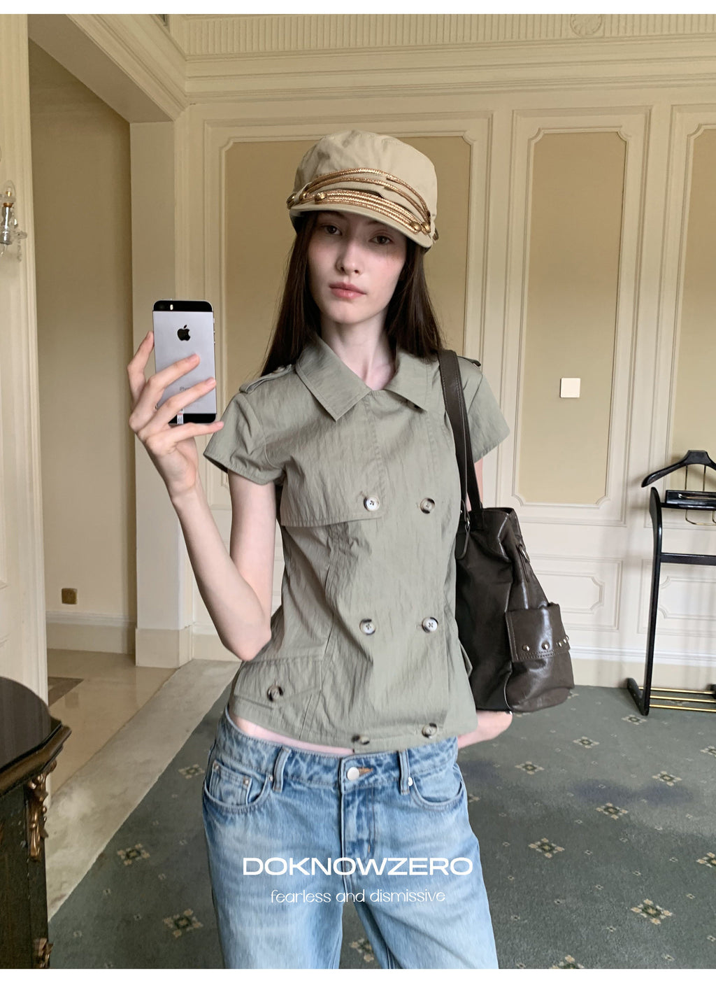 Double Button Crop Jacket