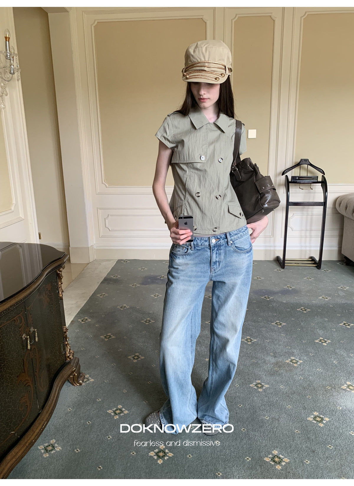 Double Button Crop Jacket