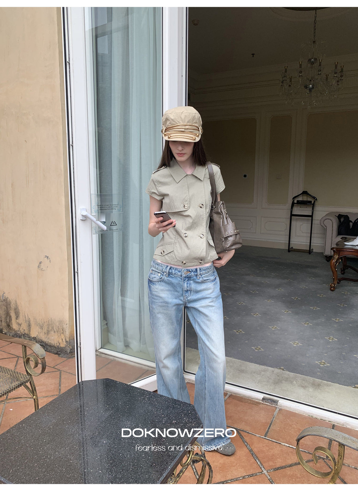 Double Button Crop Jacket