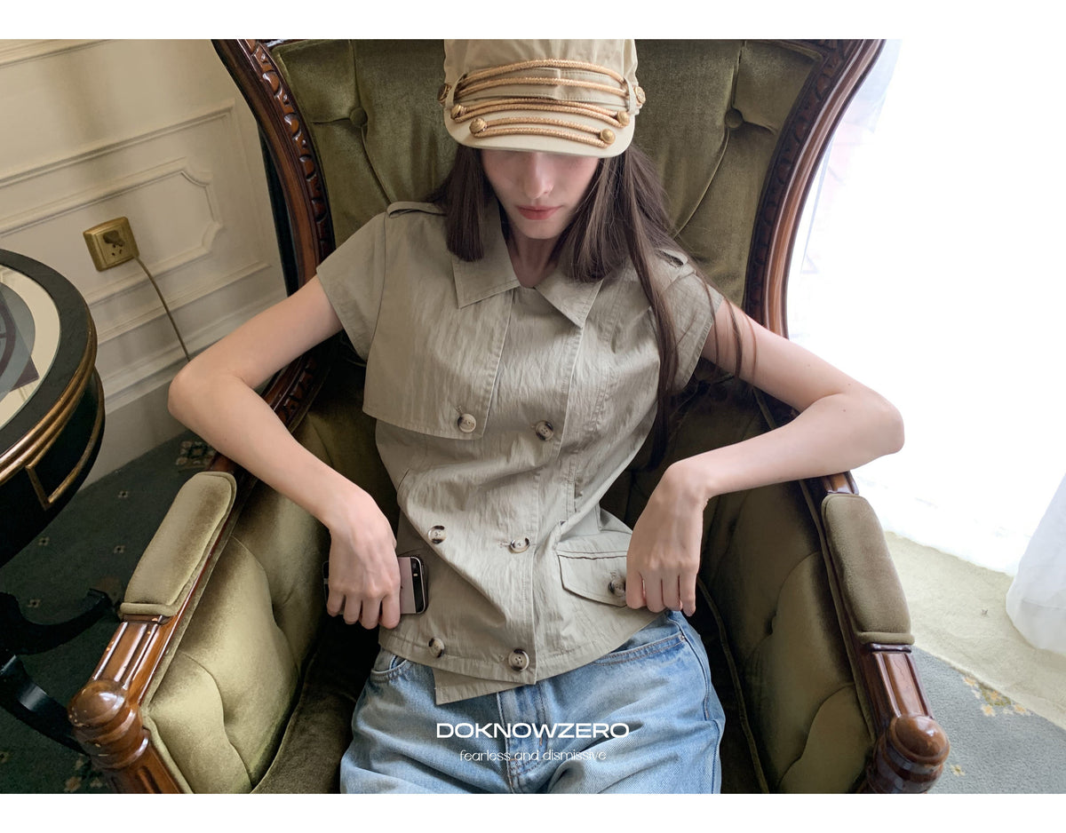 Double Button Crop Jacket