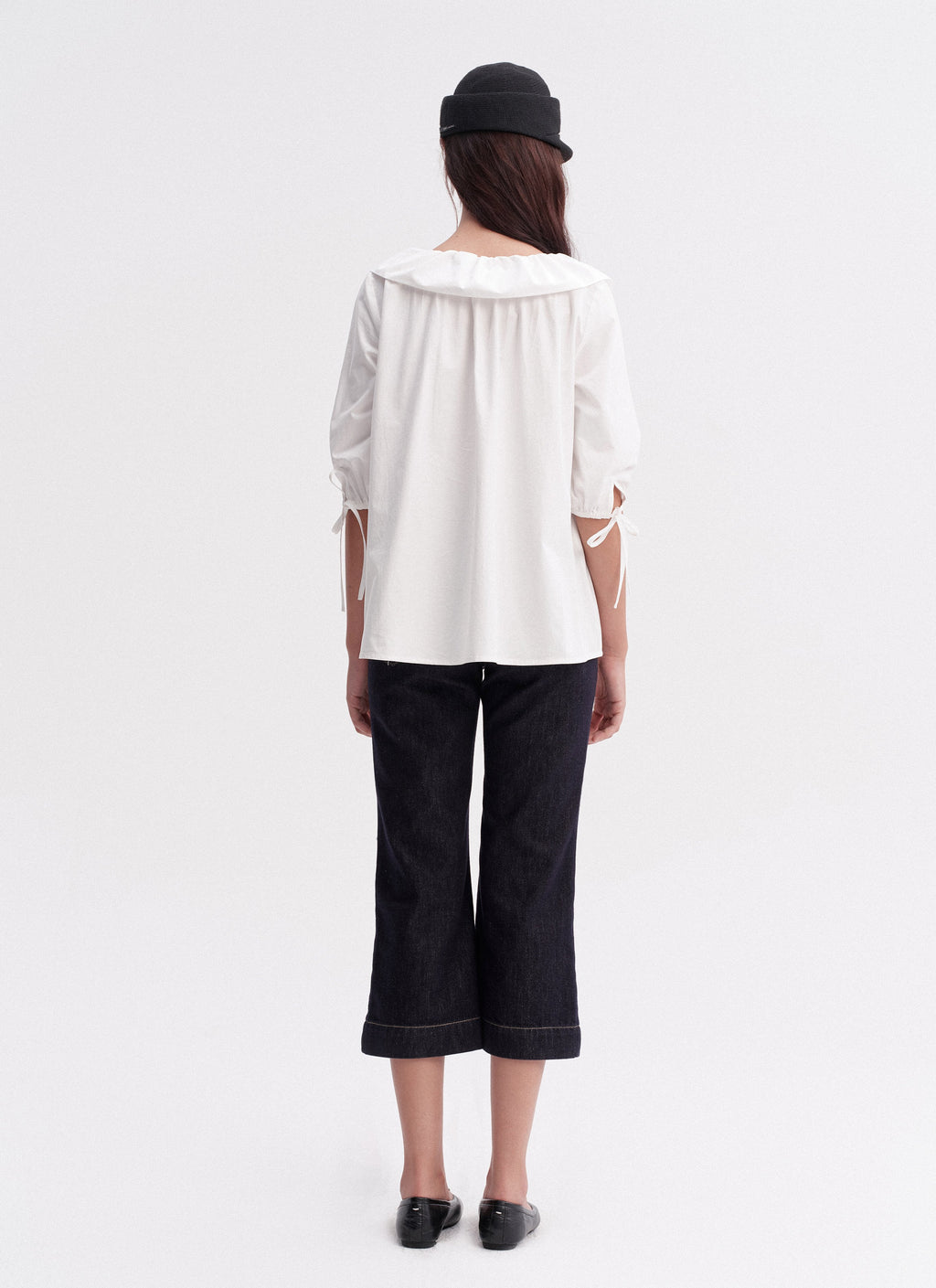 Bow Tie Pintuck Shirt (2color)
