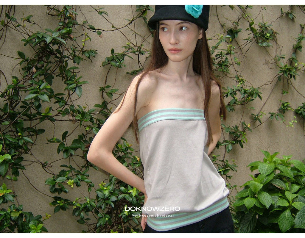 Mint Line Tube Top & Contour Bolero