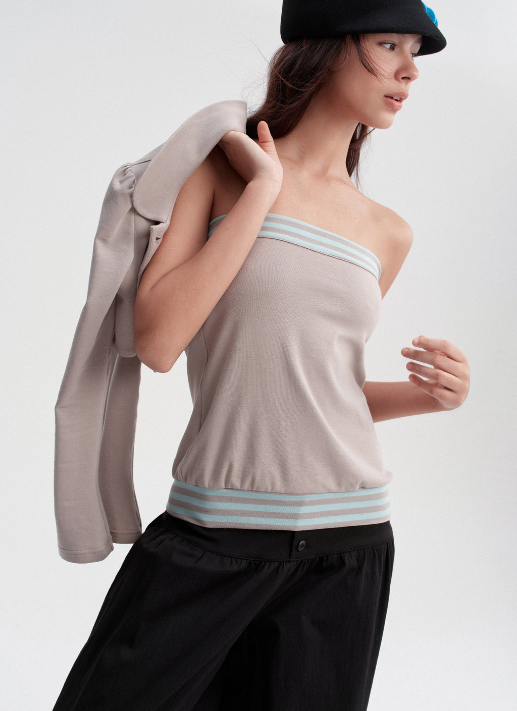 Mint Line Tube Top & Contour Bolero