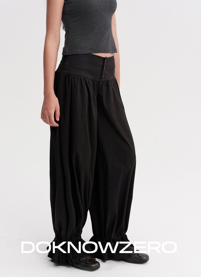 Drawstring Balloon Hem Pants