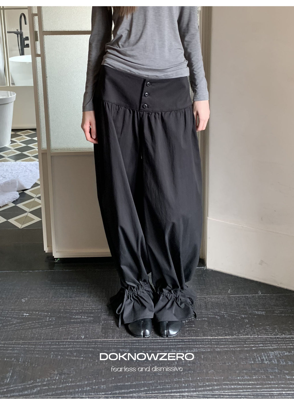 Drawstring Balloon Hem Pants