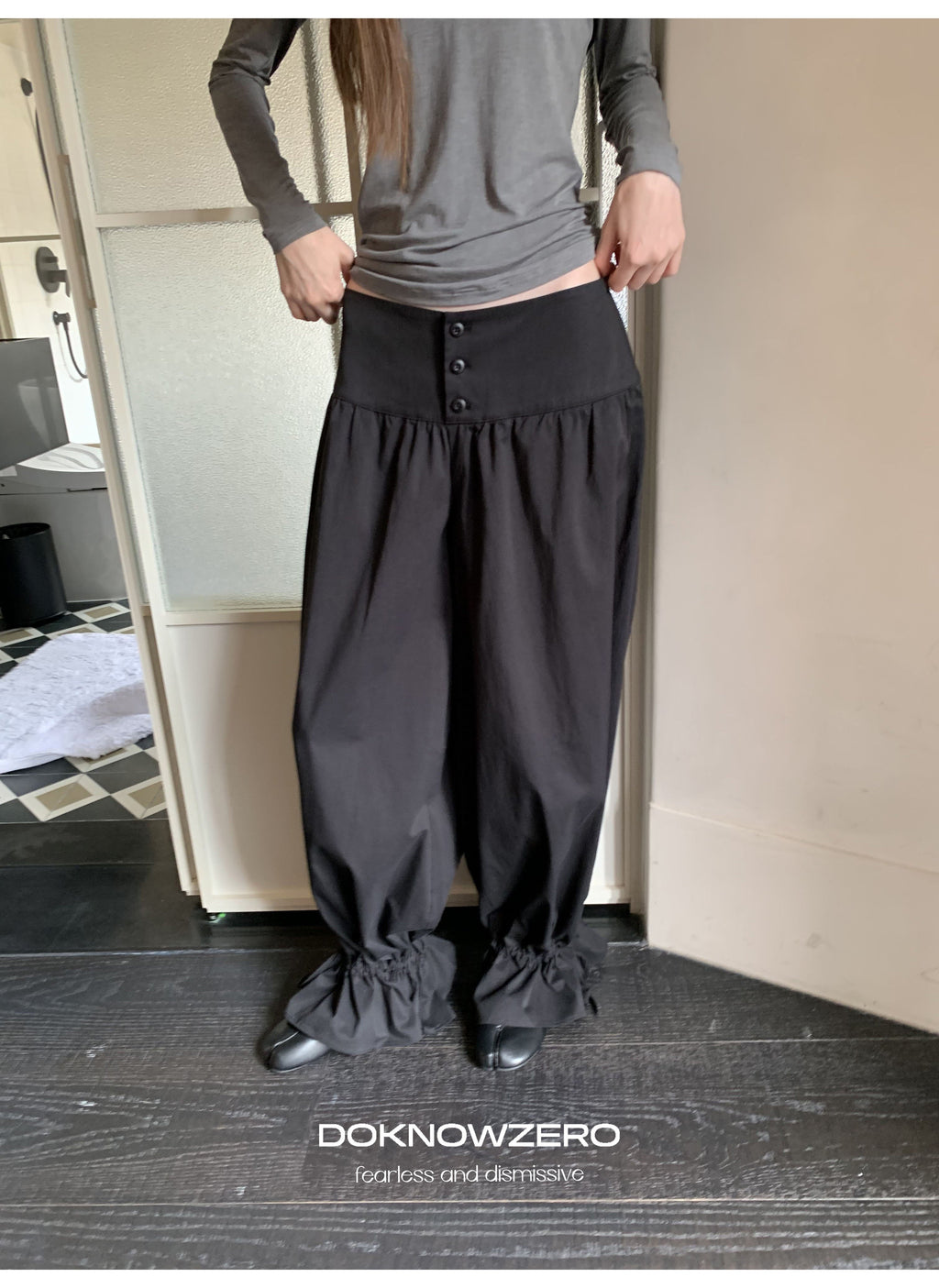 Drawstring Balloon Hem Pants