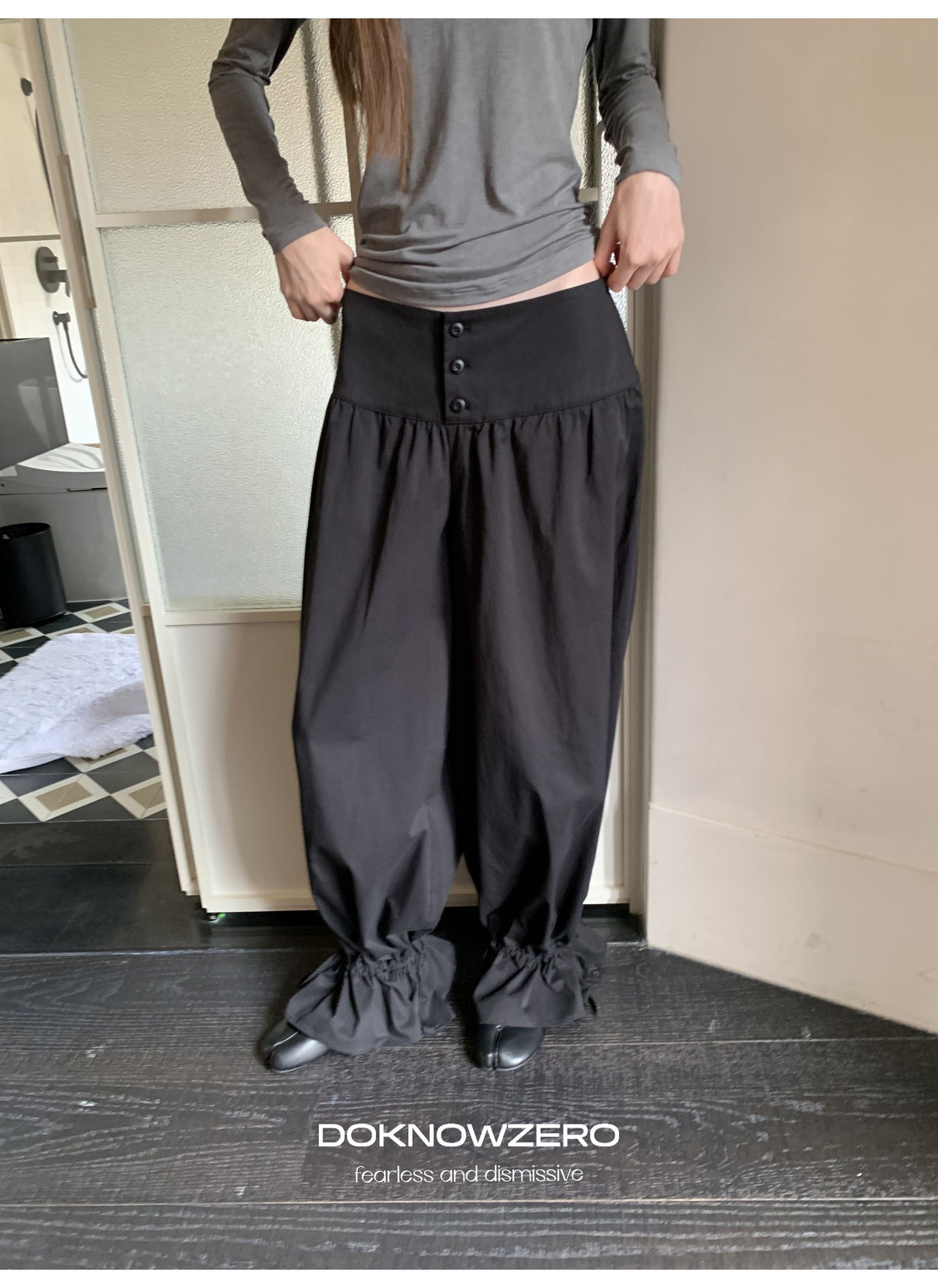 Drawstring Balloon Hem Pants