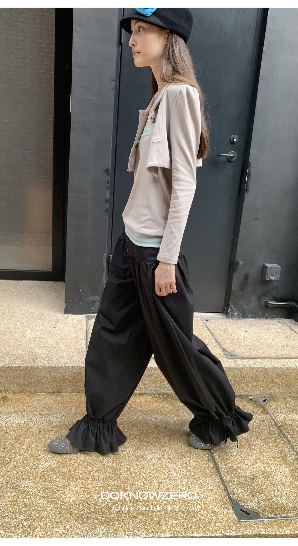 Drawstring Balloon Hem Pants