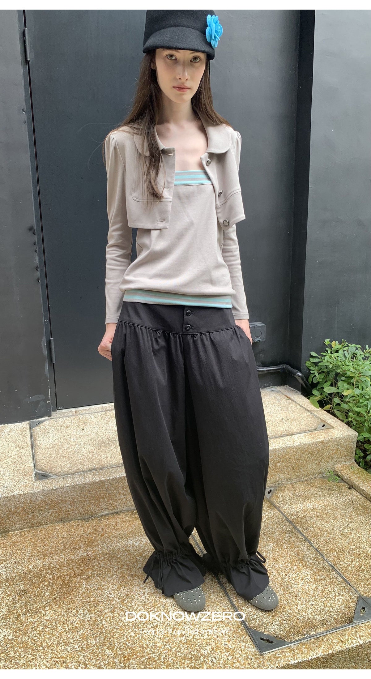 Drawstring Balloon Hem Pants