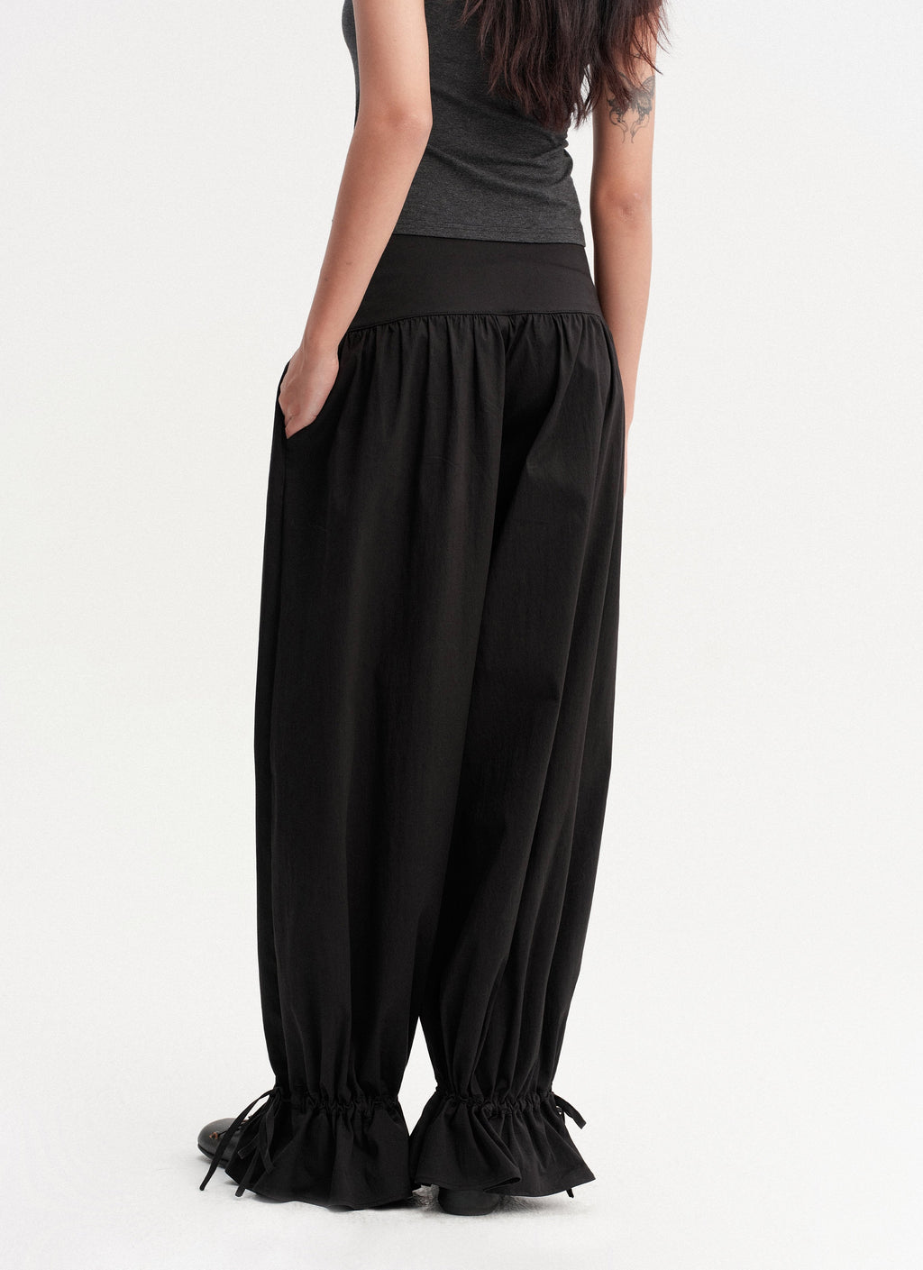 Drawstring Balloon Hem Pants