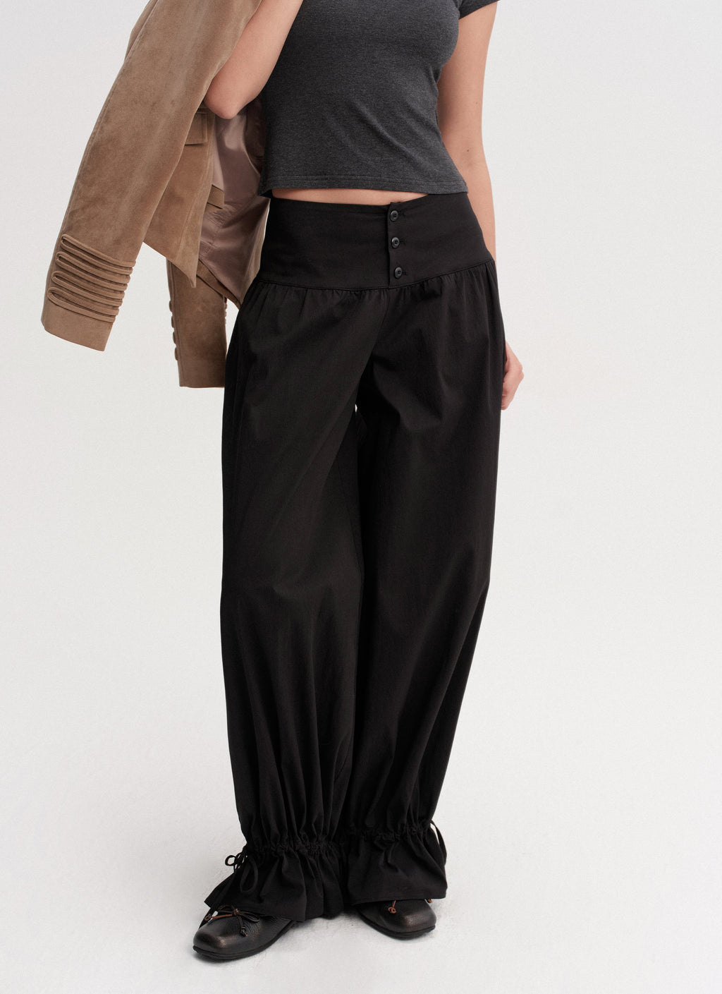 Drawstring Balloon Hem Pants