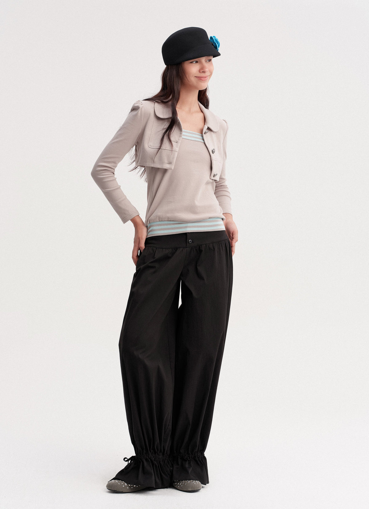 Drawstring Balloon Hem Pants