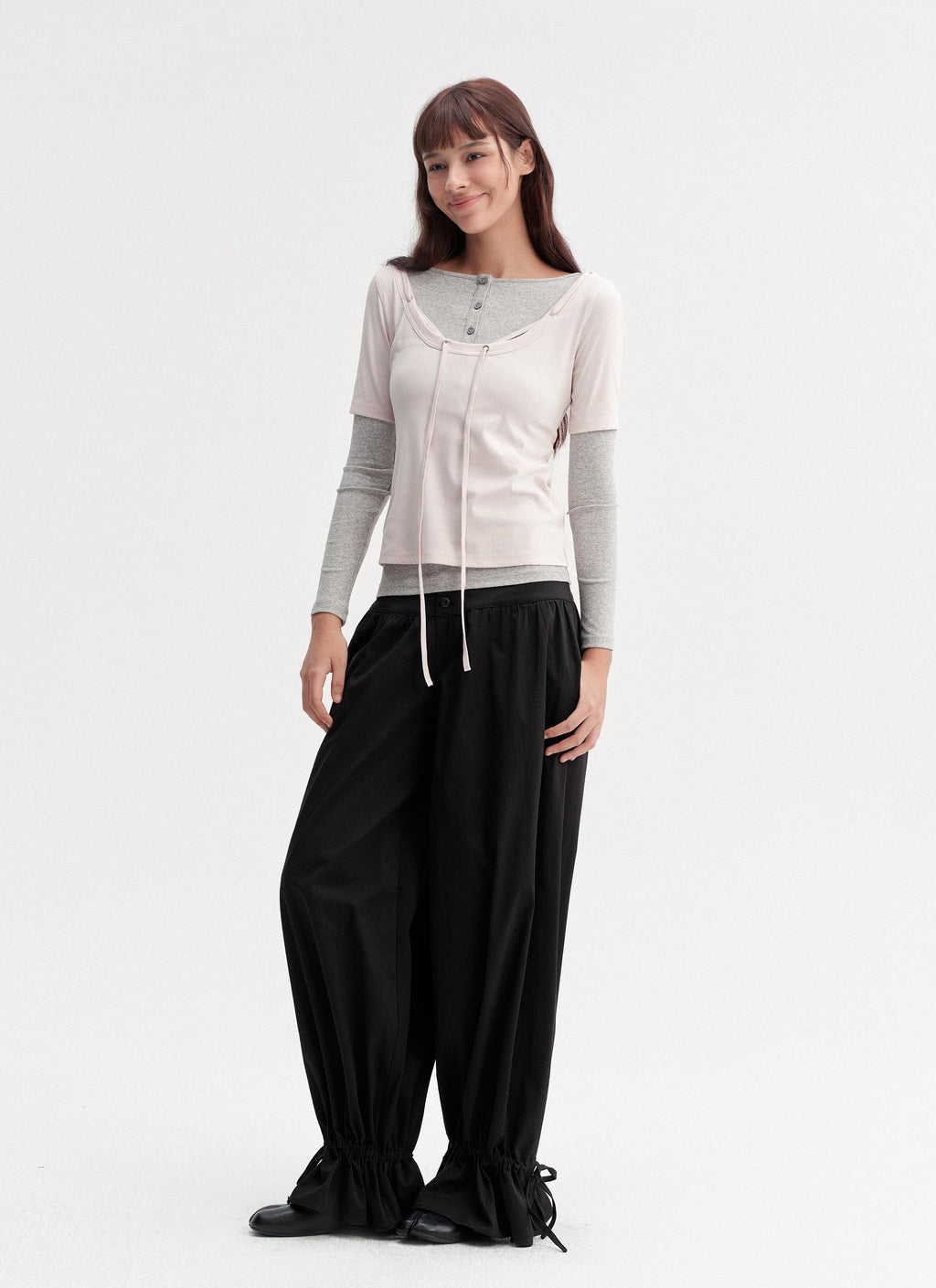 Drawstring Balloon Hem Pants