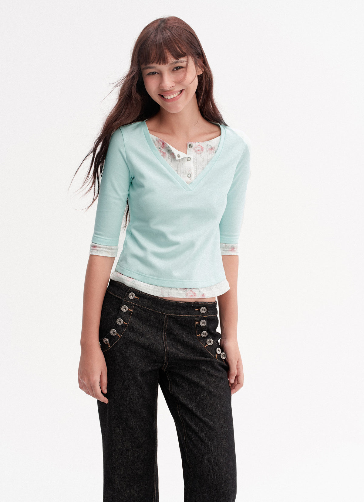Floral Layered Sleeve Top