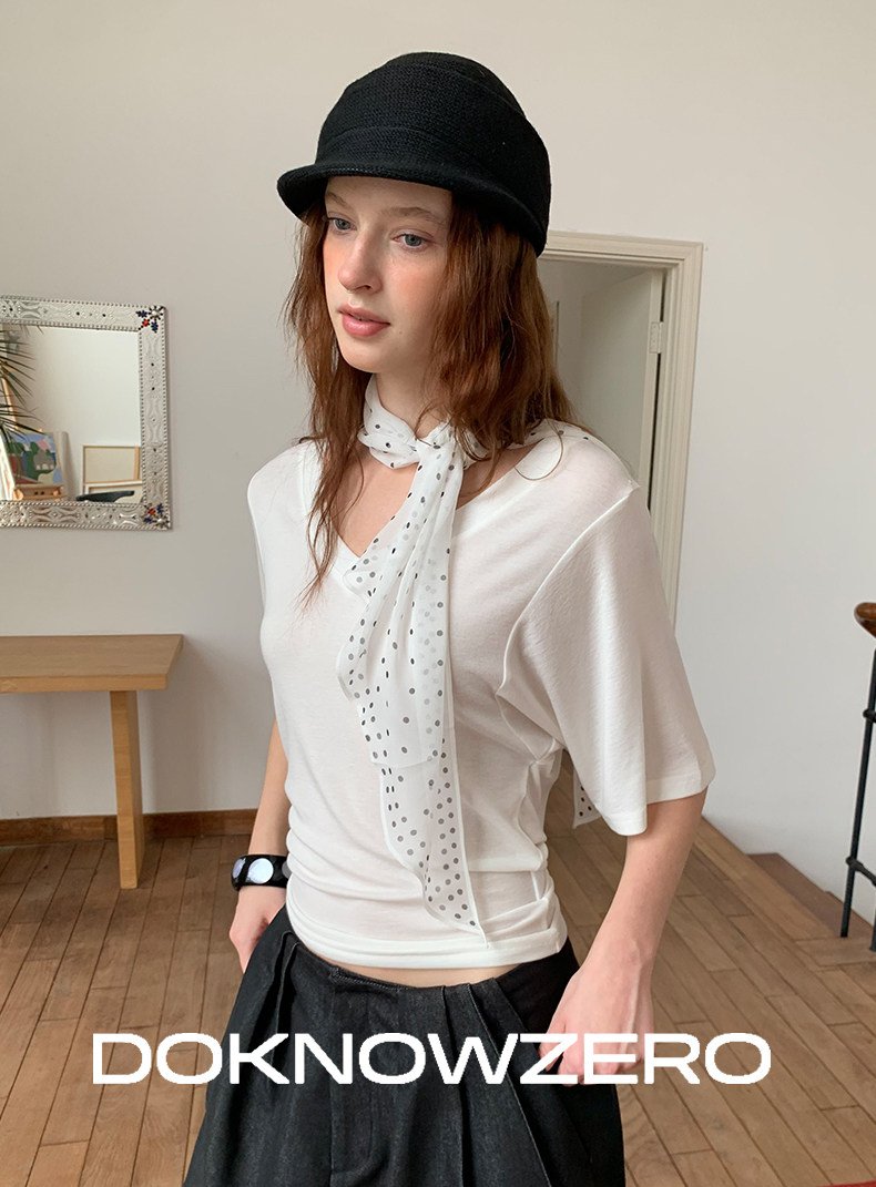 Batwing Sleeve V Neck Top (2color)