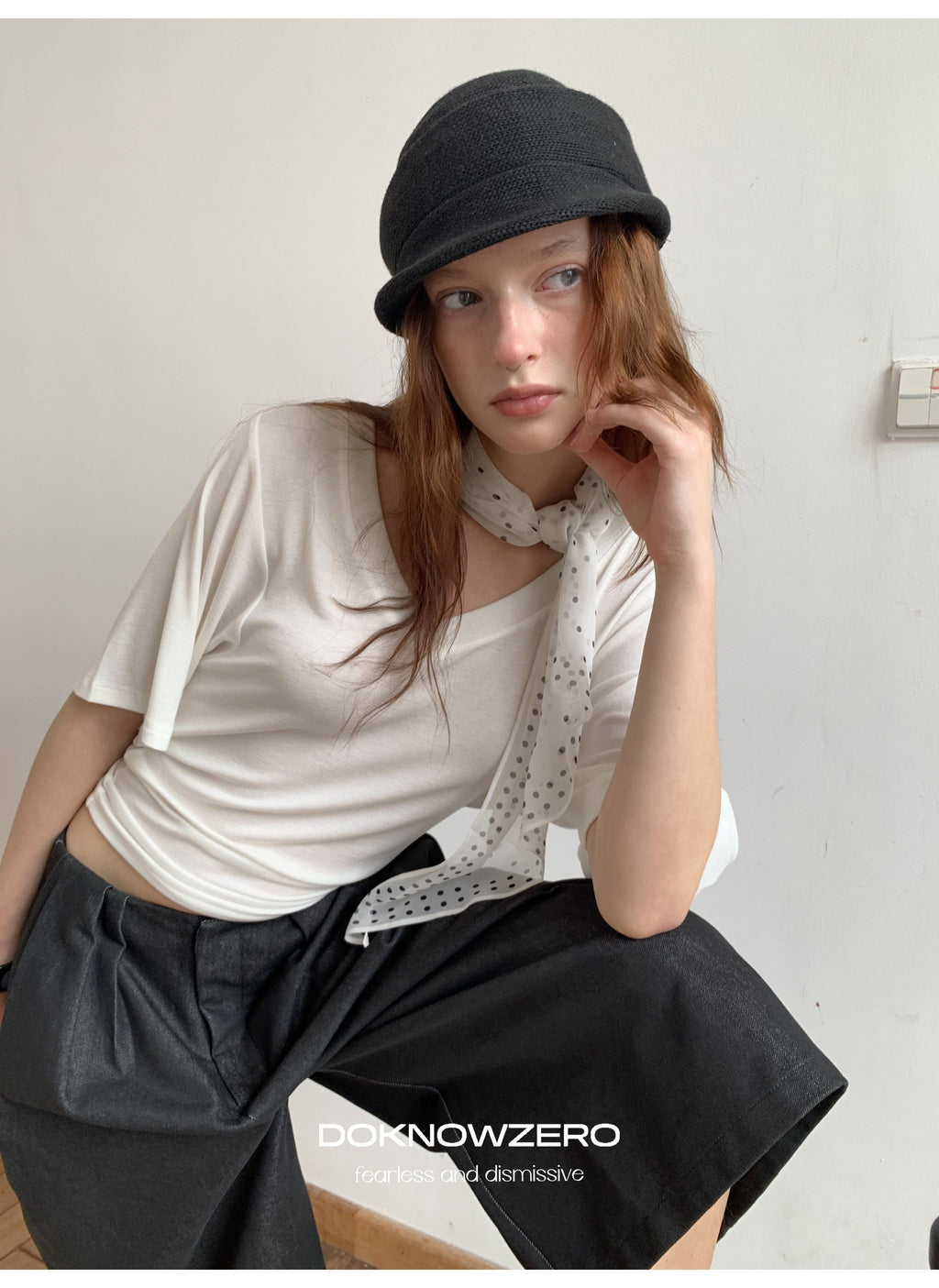 Batwing Sleeve V Neck Top (2color)