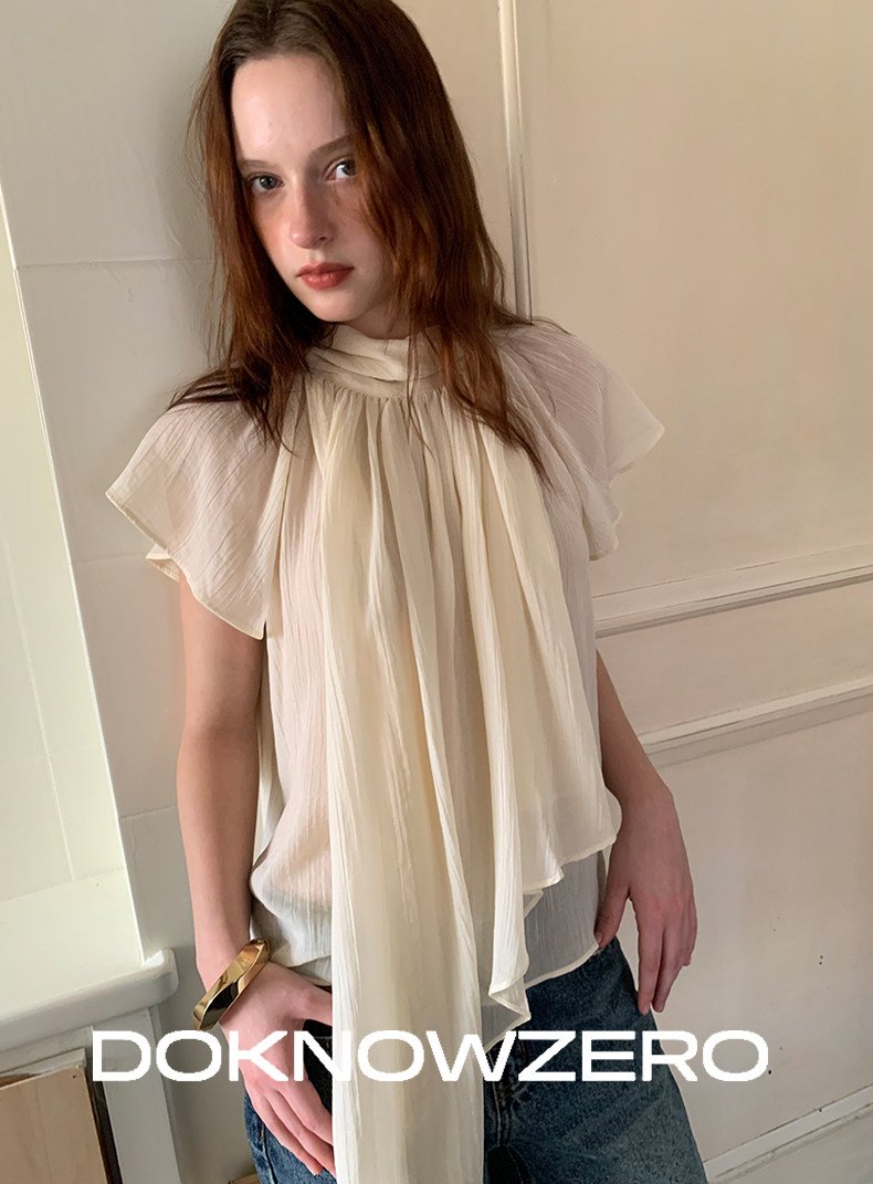 Layered Tie Neck Top