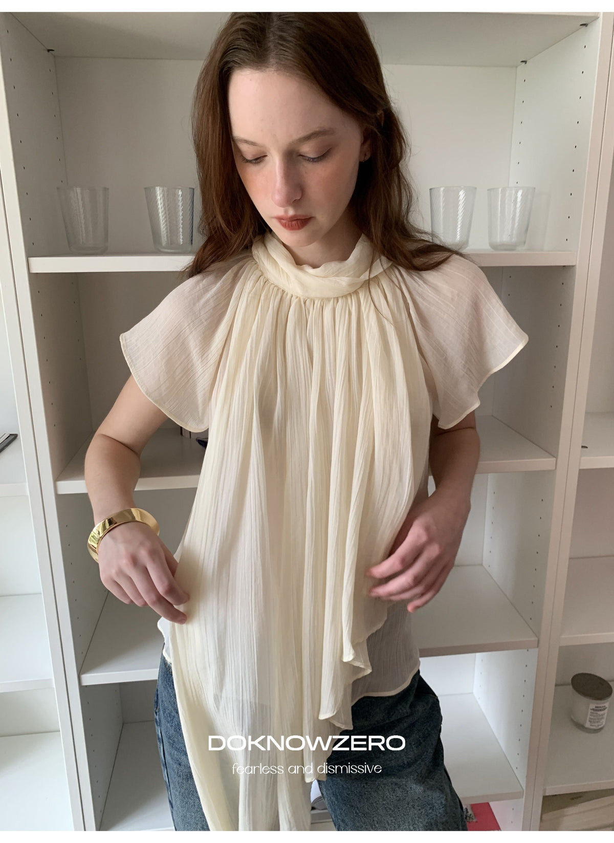 Layered Tie Neck Top