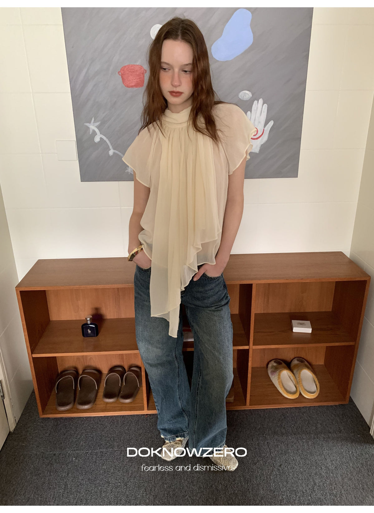 Layered Tie Neck Top