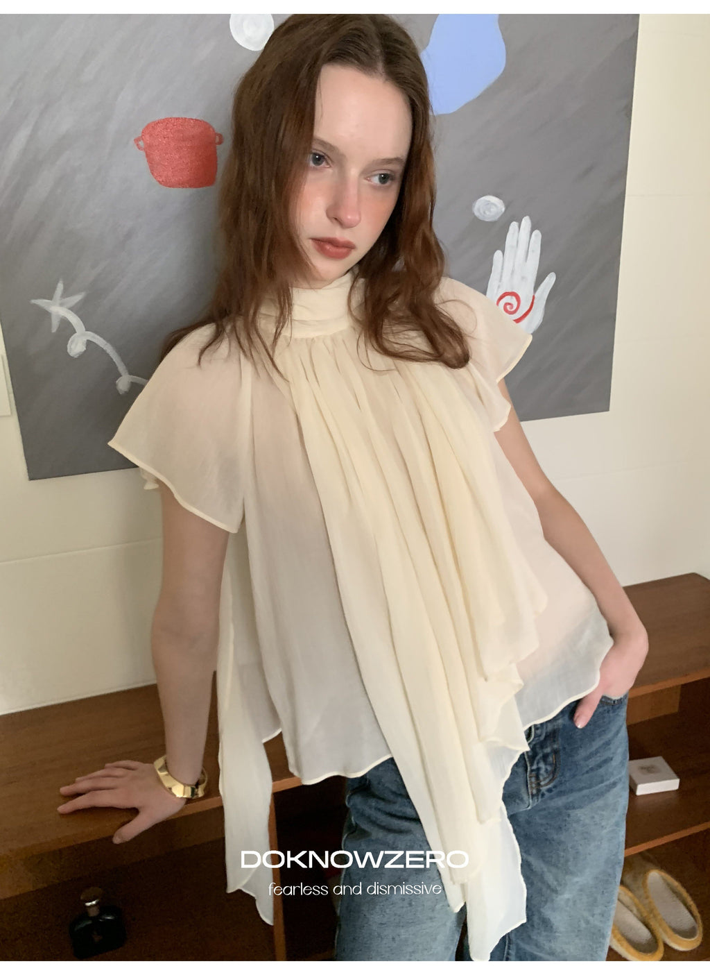 Layered Tie Neck Top