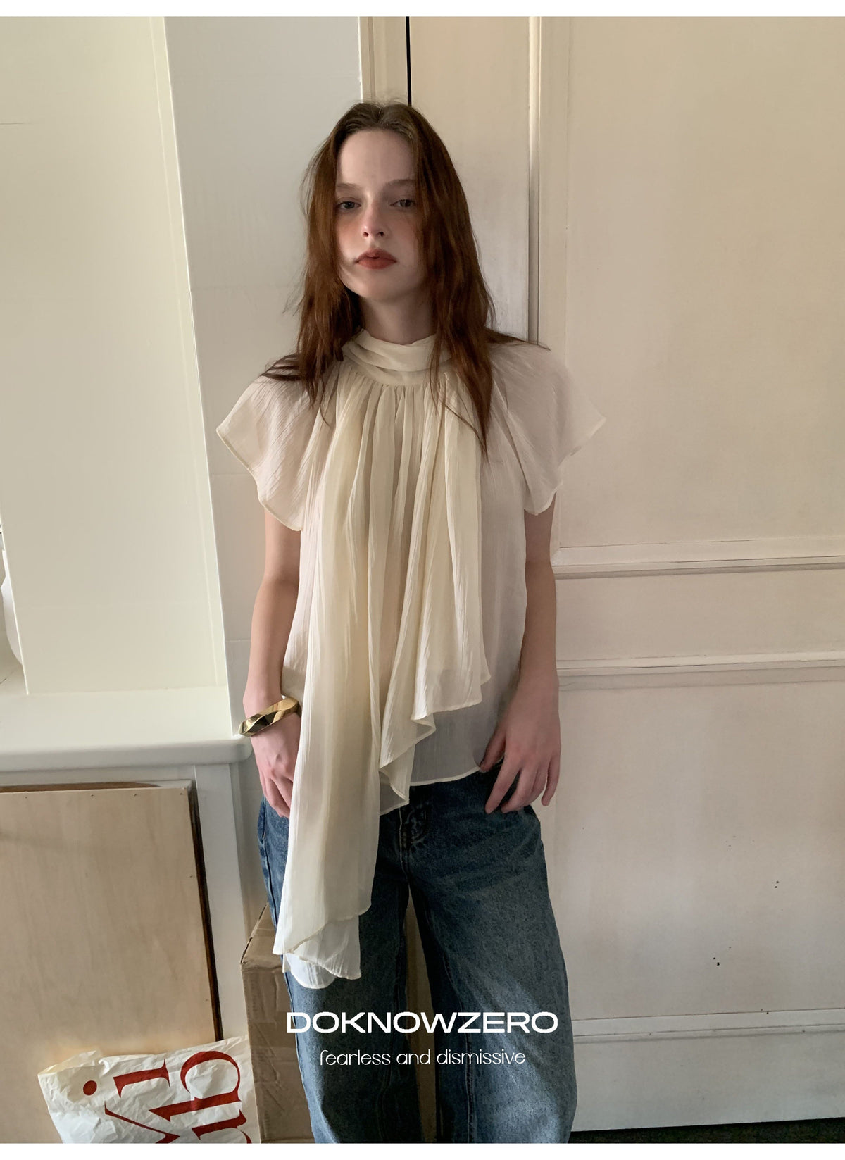 Layered Tie Neck Top
