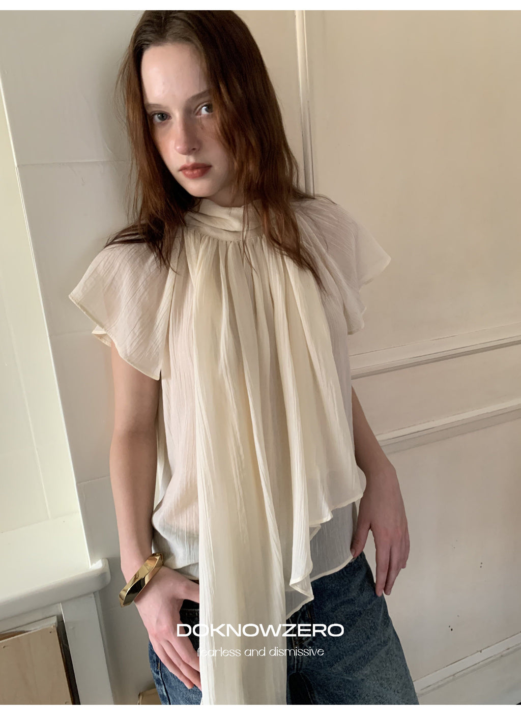 Layered Tie Neck Top