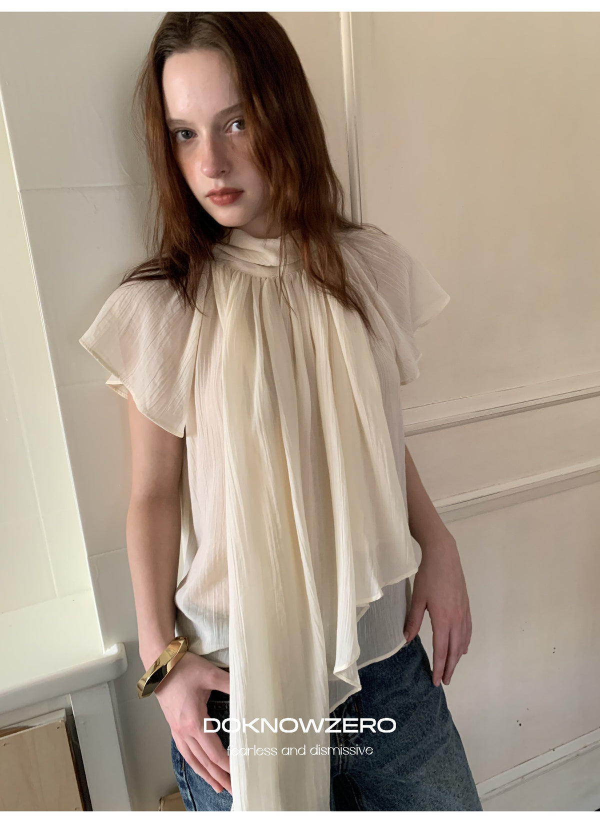 Layered Tie Neck Top