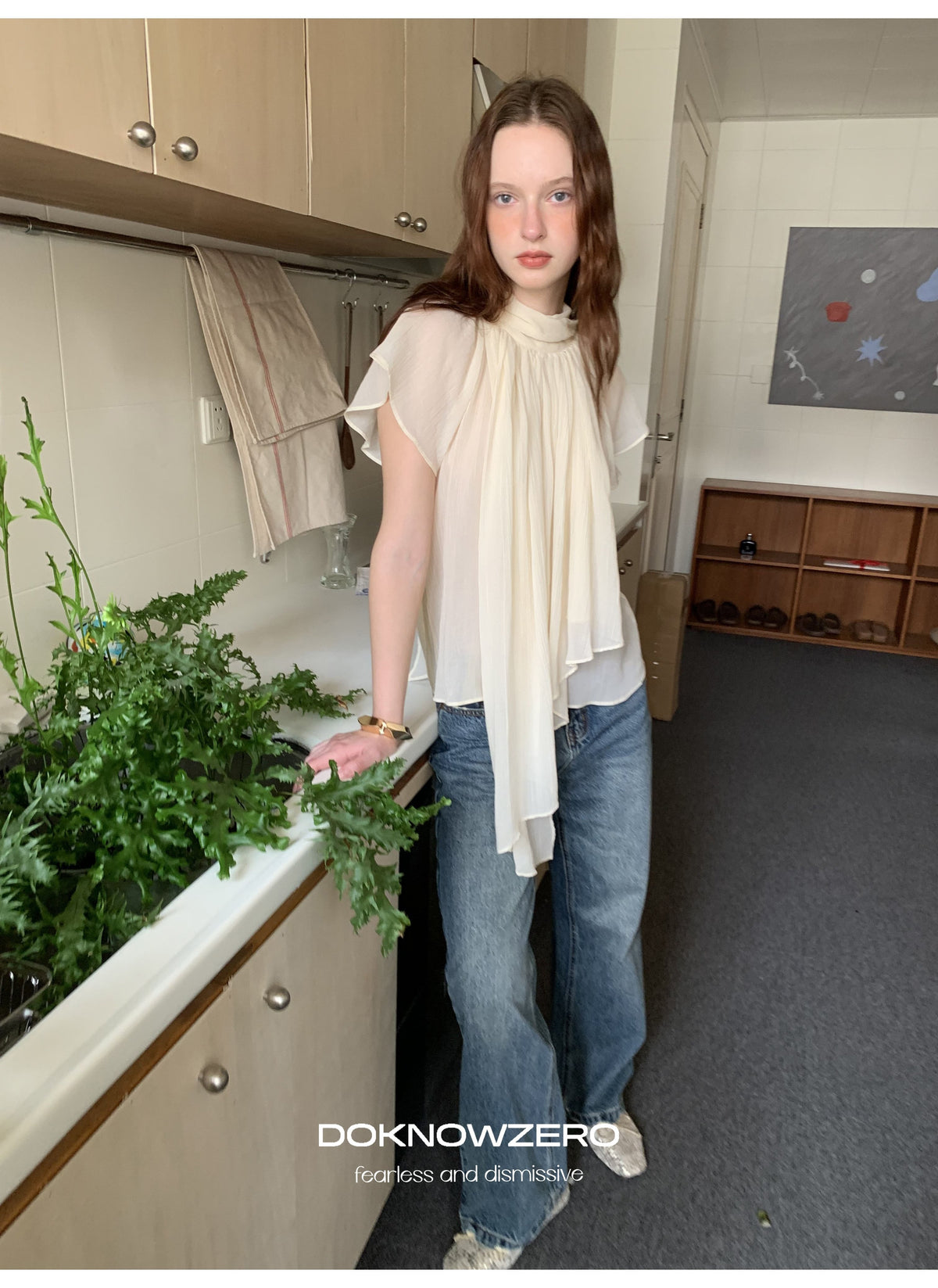 Layered Tie Neck Top