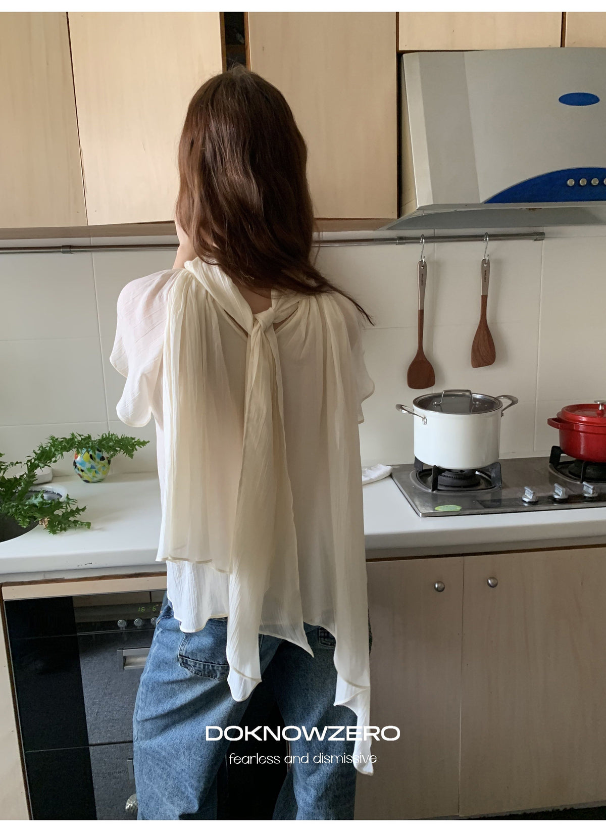 Layered Tie Neck Top