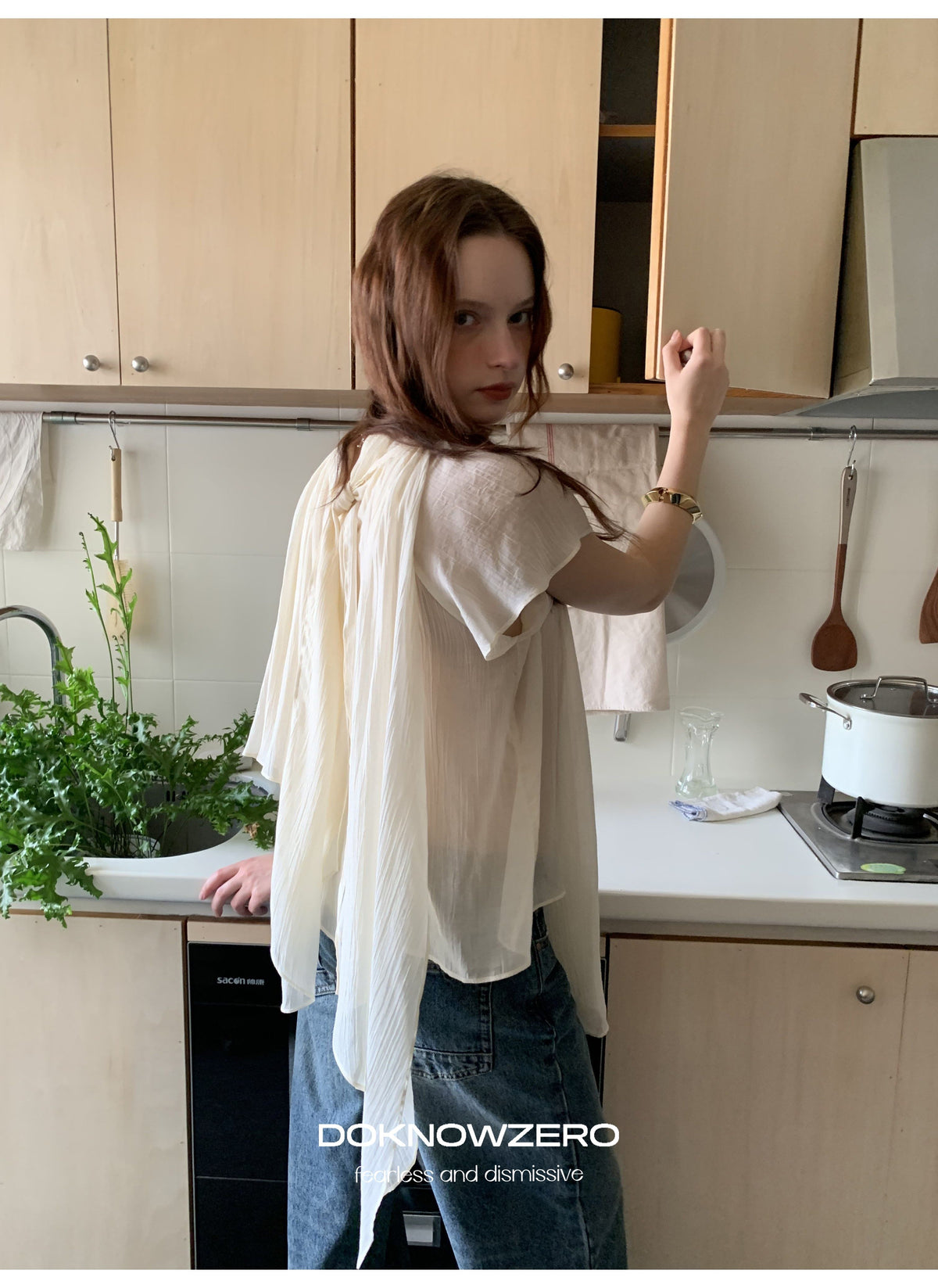 Layered Tie Neck Top