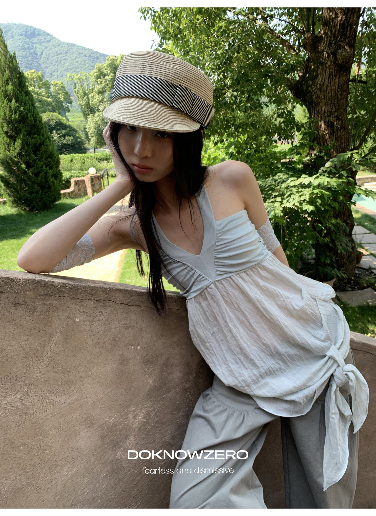 Halter Mesh Layered Top (2color)