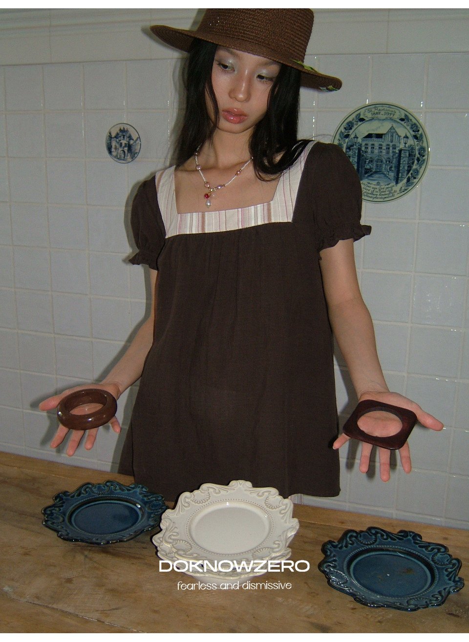 Linen Stripe Lantern Sleeve Top