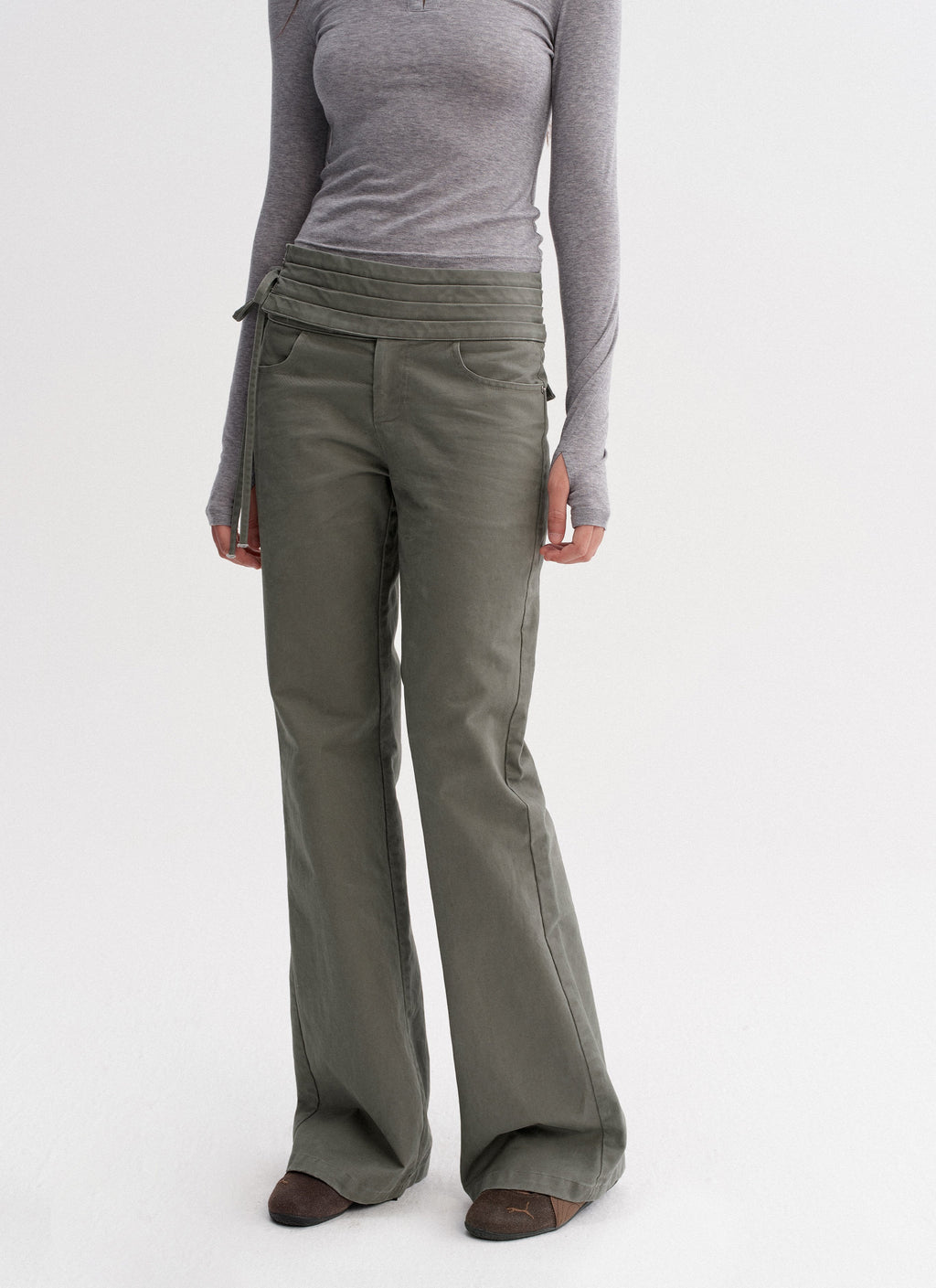 Wrapline Flare Pants (2color)