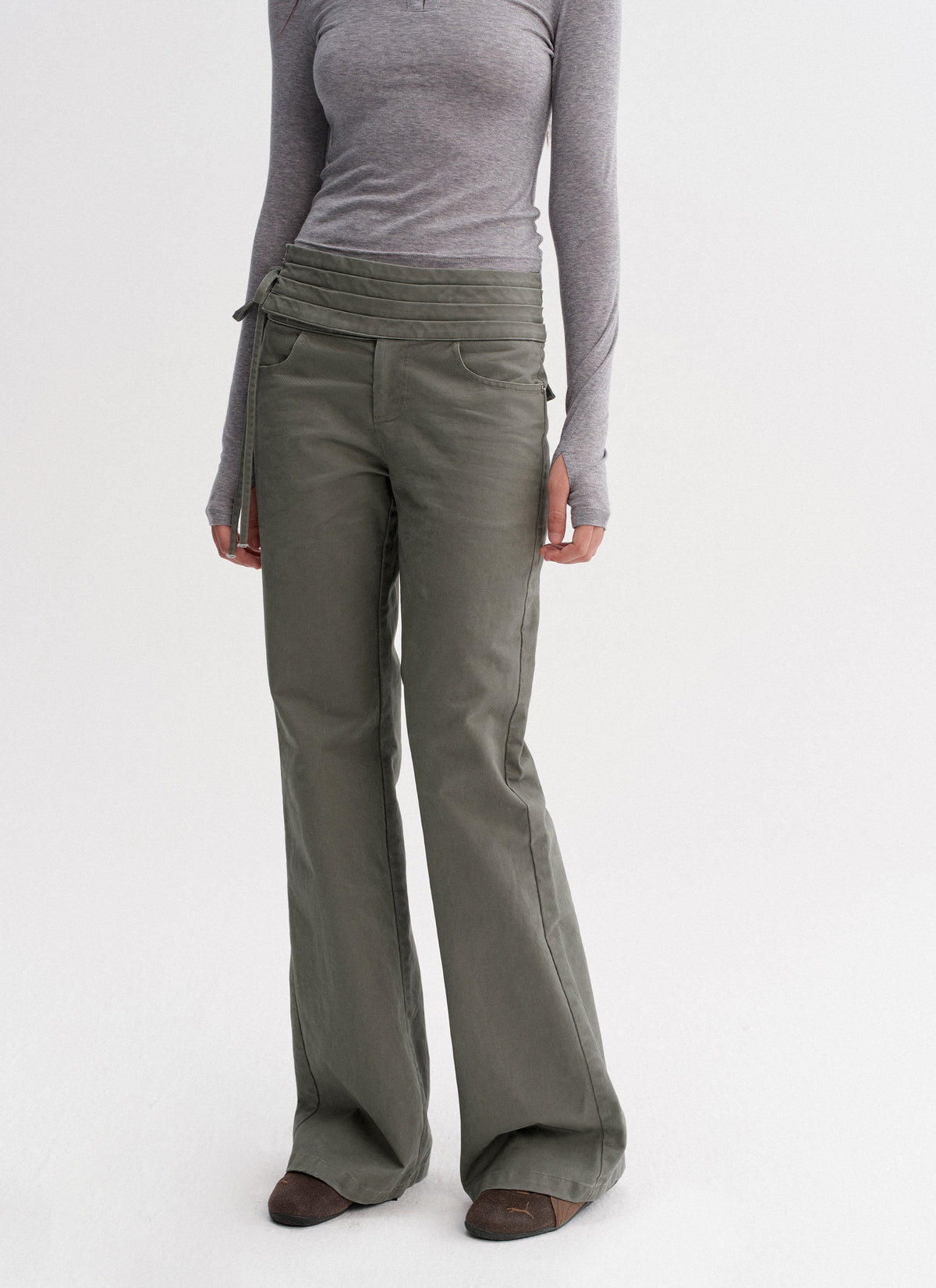 Wrapline Flare Pants (2color)