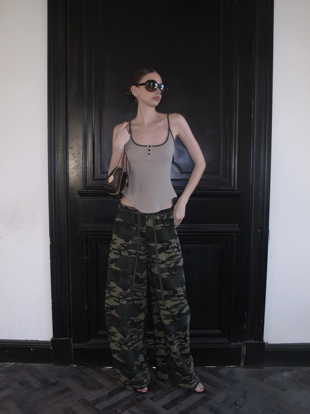 Waffle Trim Strap Top