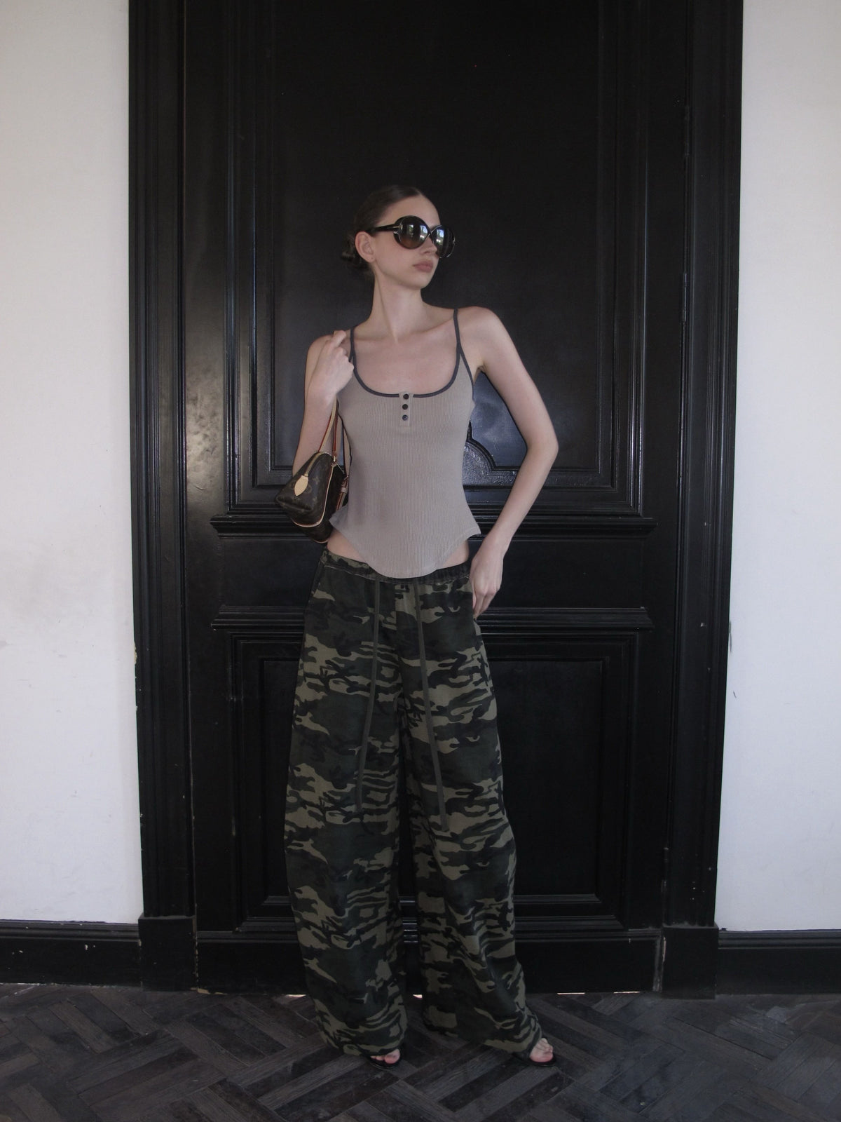 Waffle Trim Strap Top