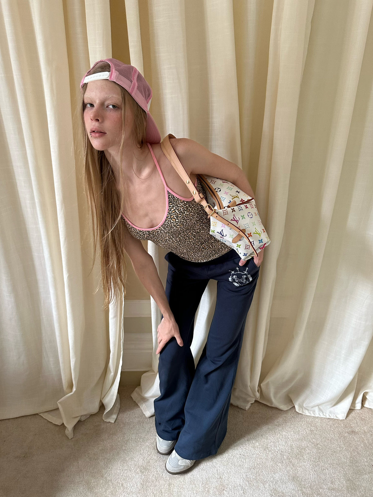 Leopard Trim Sleek Tank Top