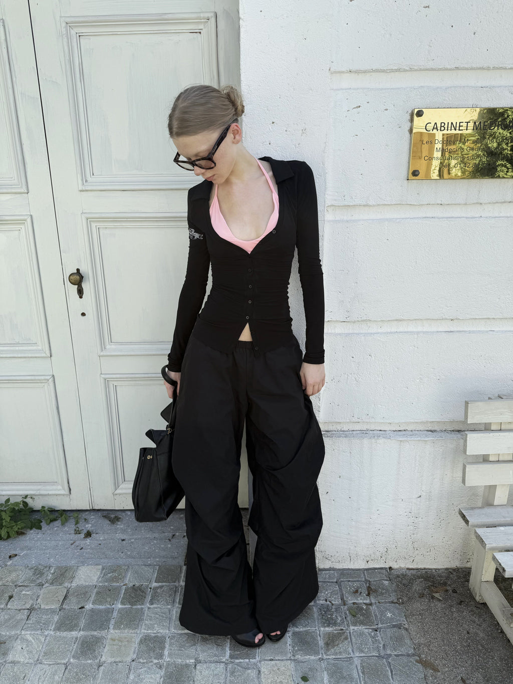 V-Neck Contour Stretch Top (2color)
