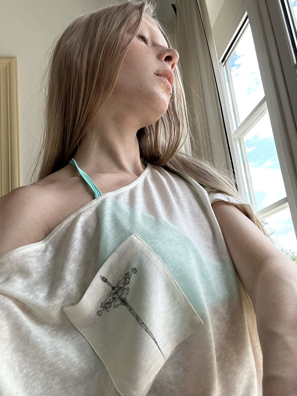 Ethereal Sheer Print Top