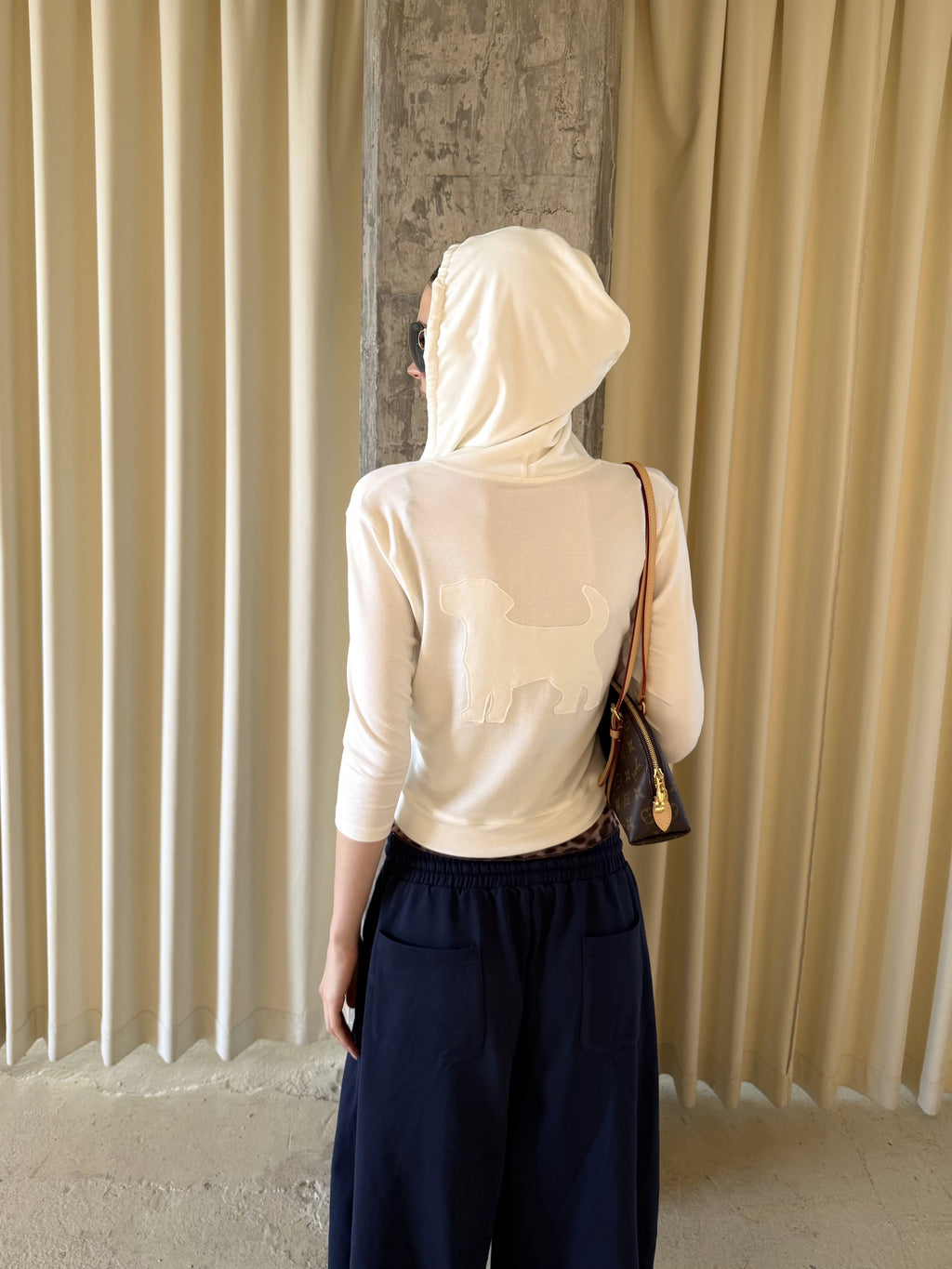 Tailored Modal Wool Zip-Up Top