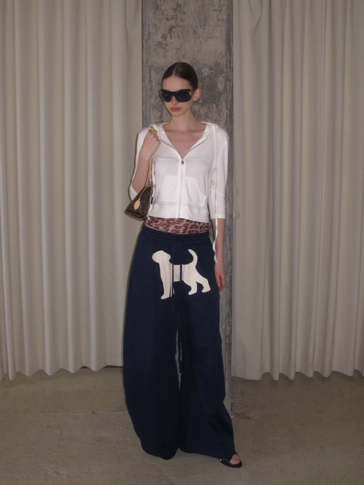 Tailored Modal Wool Zip-Up Top