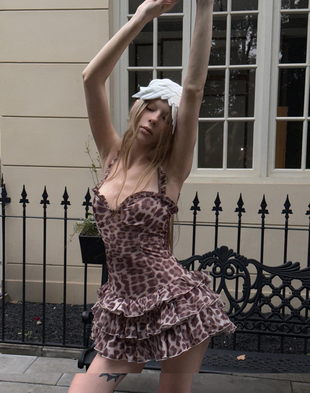 Leopard Ruffle Mini Dress