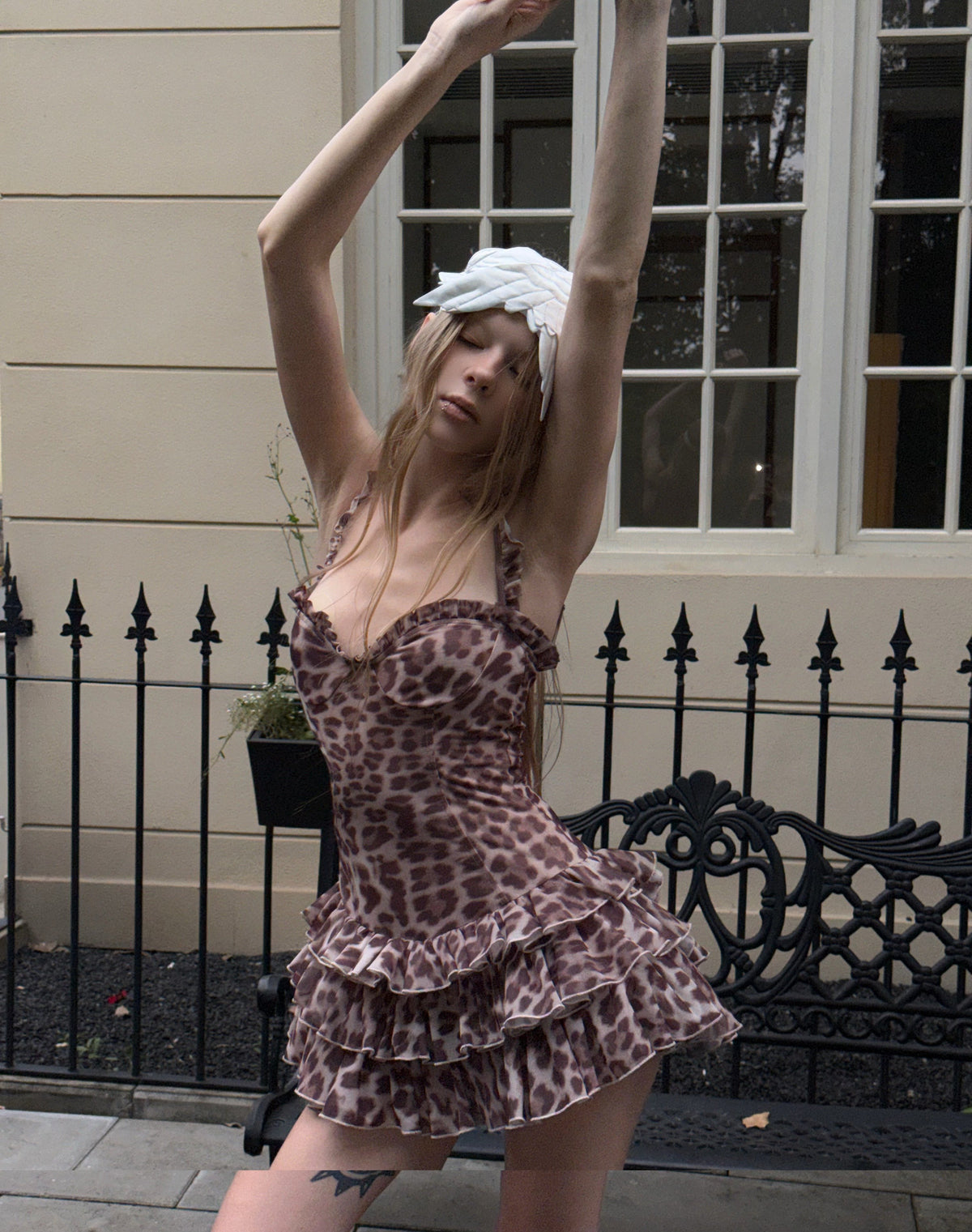 Leopard Ruffle Mini Dress