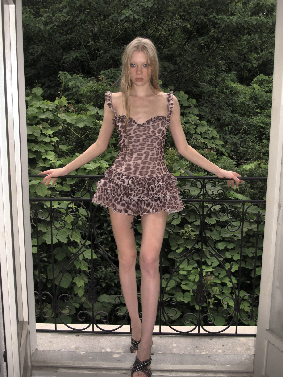 Leopard Ruffle Mini Dress